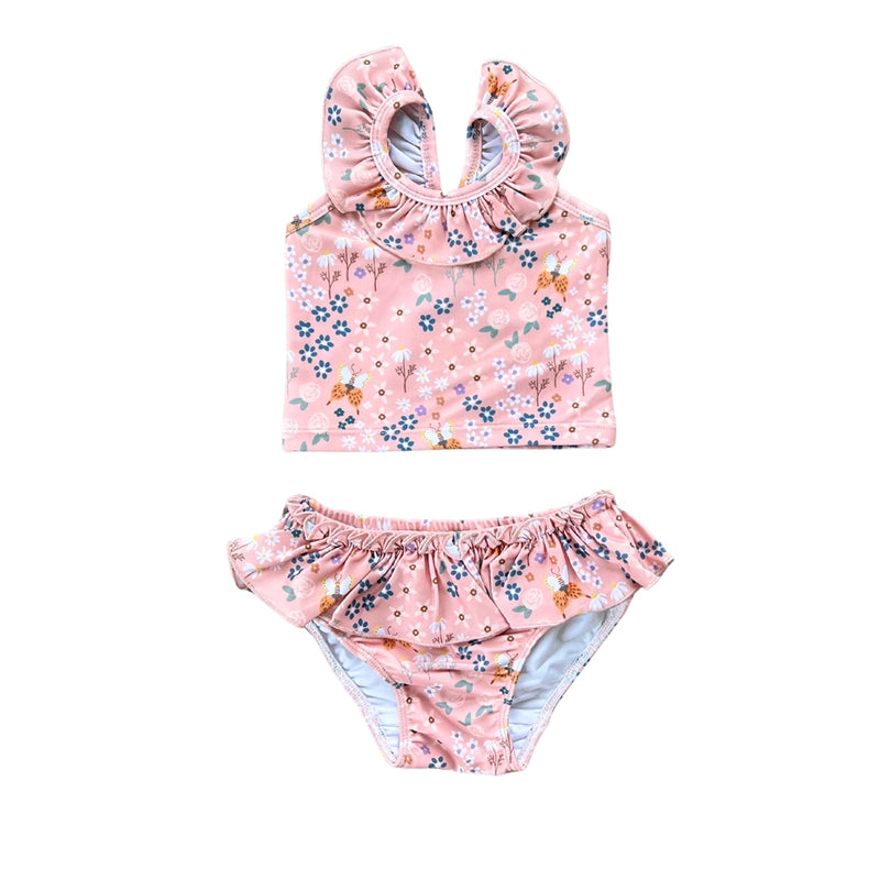 Two-Piece Tankini Swimsuit- Butterfly Garden / baby sprouts