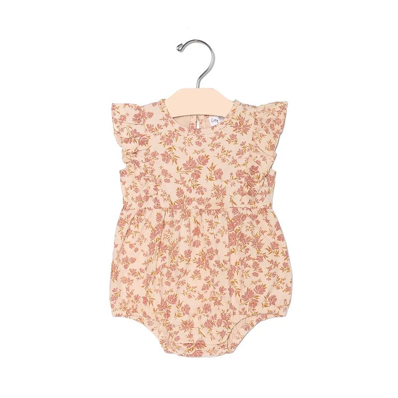 Flutter Front Romper- Blush Floral
