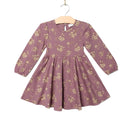 Long Sleeve Twirl Dress- Orchid Blooms