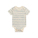 Organic Afton Bodysuit- Wave Stripe Rain