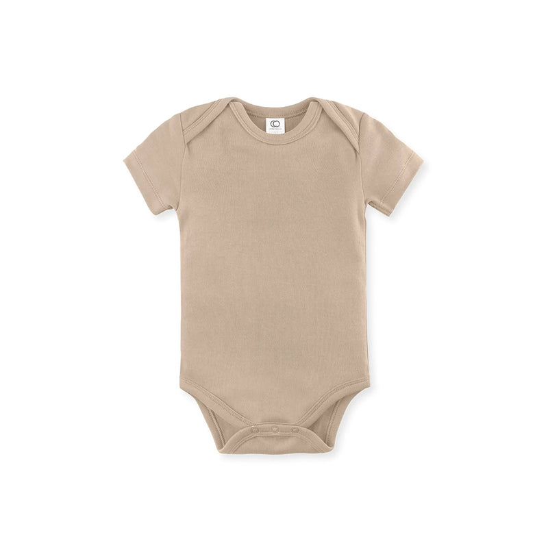 Organic Short Sleeve Classic Bodysuit- Clay