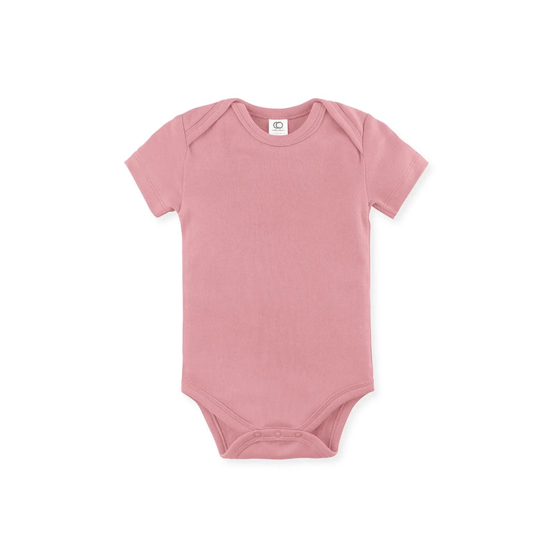 Organic Short Sleeve Classic Bodysuit- Rose