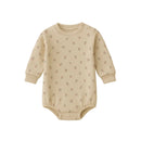 Organic Jaimie Fleece Bubble Romper- Oat Floral