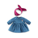 12" Baby Doll Clothes- Denim Dress & Scarf Set