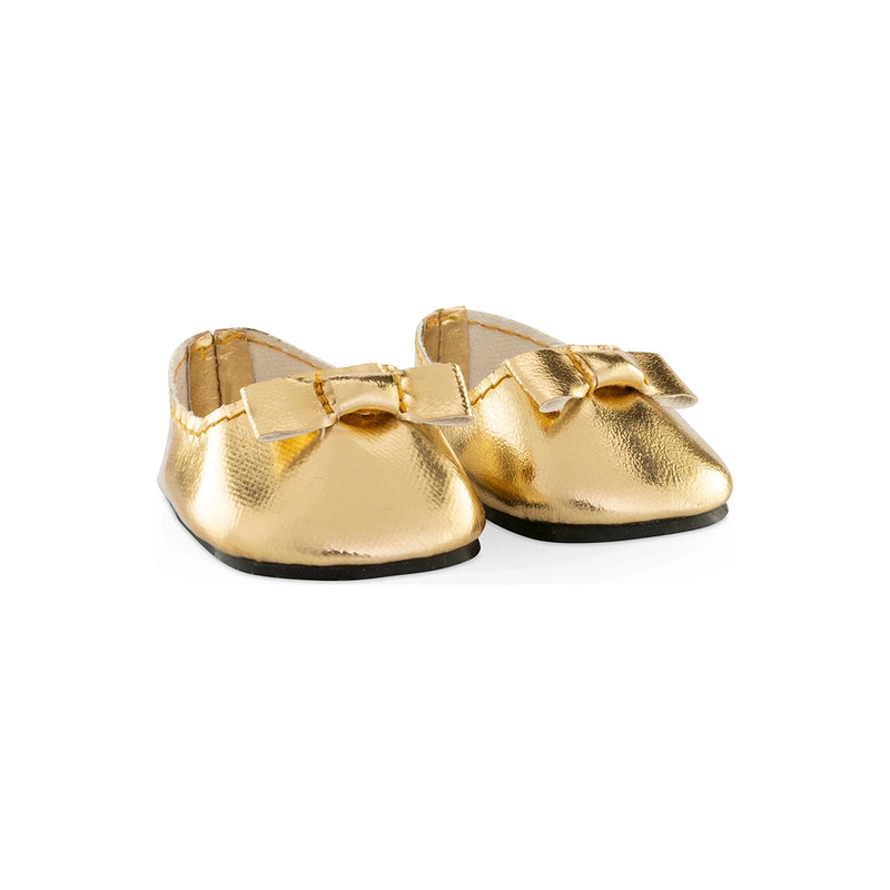 14" Baby Doll Clothes- Gold Ballet Flats