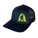 Sasquatch in Trees Curved Trucker Hat- Camo
