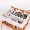 Tin Tea Set in Wicker Basket- Forest