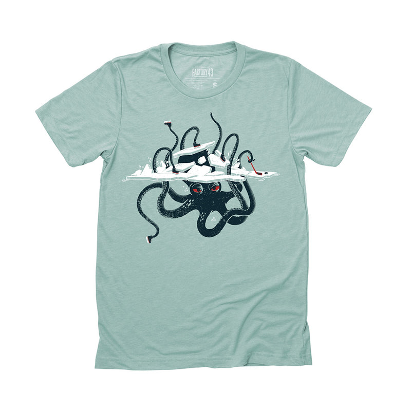 Adult Tee- Ice Monster Dusty Blue