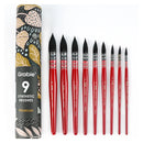 Premium Synthetic Quill Brush Set of 9