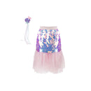 Bling Bling Mermaid Skirt & Hair Clip Set- Pink