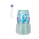 Bling Bling Mermaid Skirt & Hair Clip Set- Mint