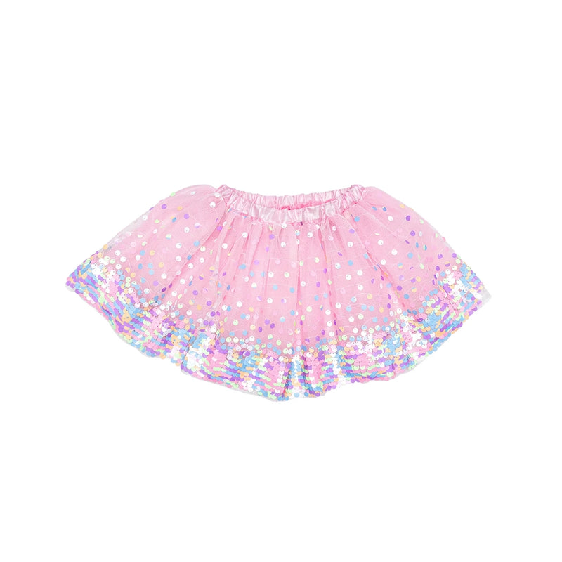 Party Fun Sequins Skirt- Neon Pink
