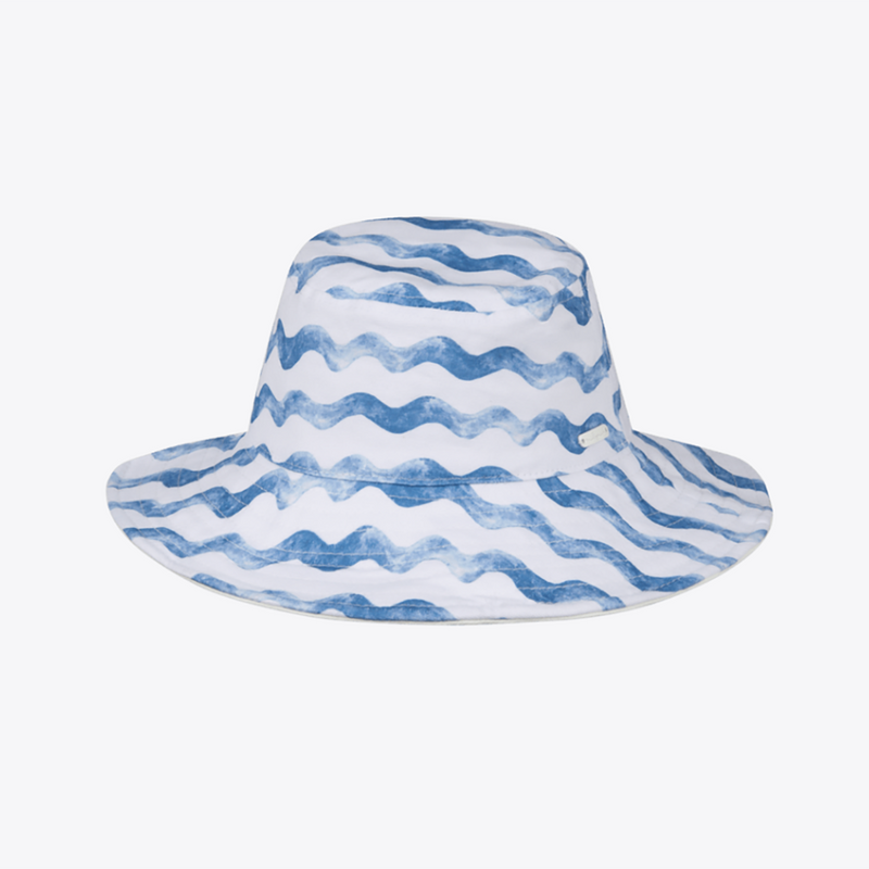 Kids Floppy Hat- Tathra Blue Waves