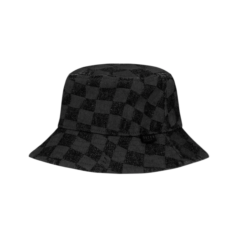 Kids Bucket Hat- Haines Washed Black Checker