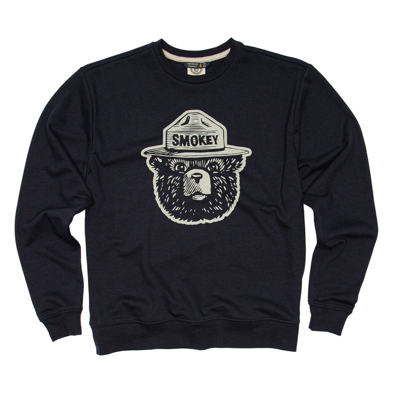 Adult Smokey Logo Crew Sweatshirt- Navy