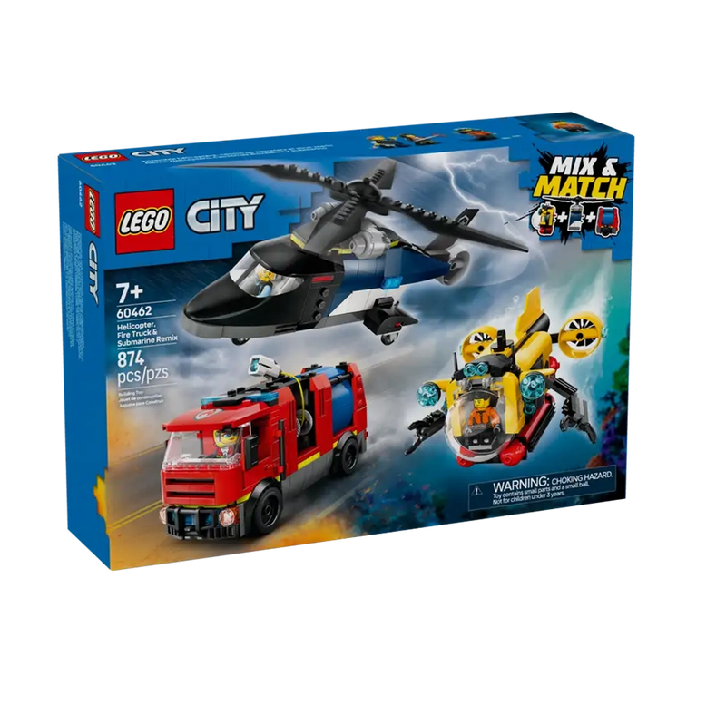 LEGO® City Helicopter, Fire Truck & Submarine Remix