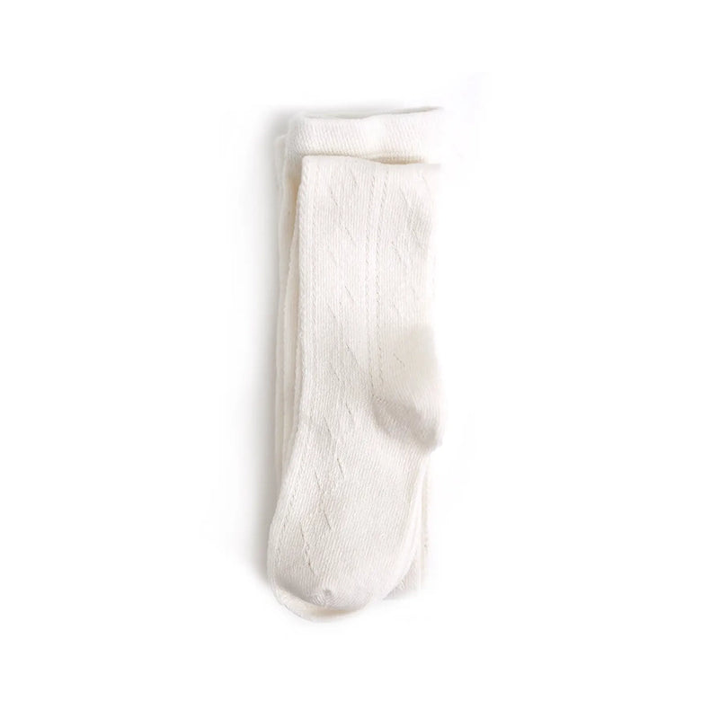 Fancy Knit Tights- Ivory