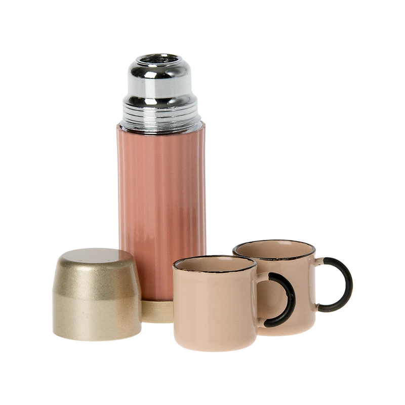Miniature Thermos and Cups- Soft Coral