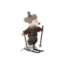 Winter Mouse with Skis- Big Brother Grey