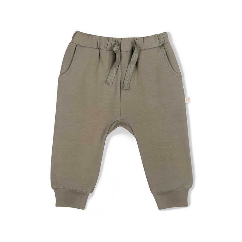 Organic Fleece Jogger Pants- Olive