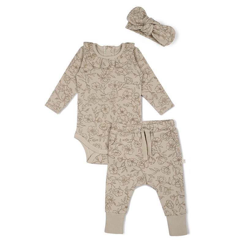 Organic Ruffle Onesie & Pants Set- Vintage Bloom