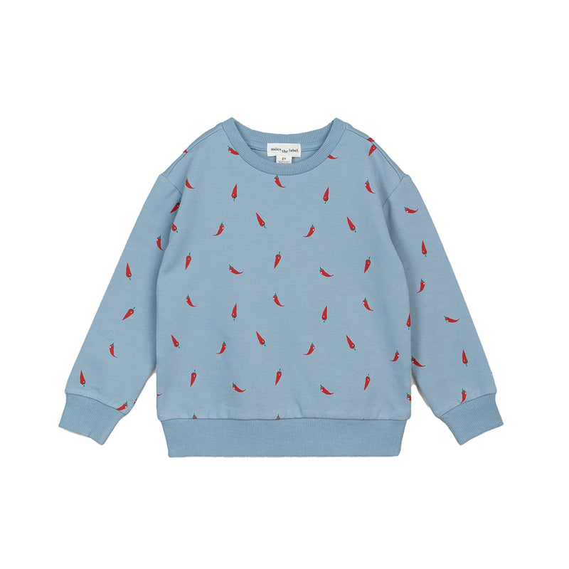 Organic Sweatshirt- Hot Pepper Print