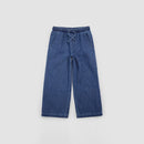 Woven Denim Wide Leg Pant