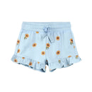Organic Ruffle Top & Short Set- Celestial Blue Sunflower