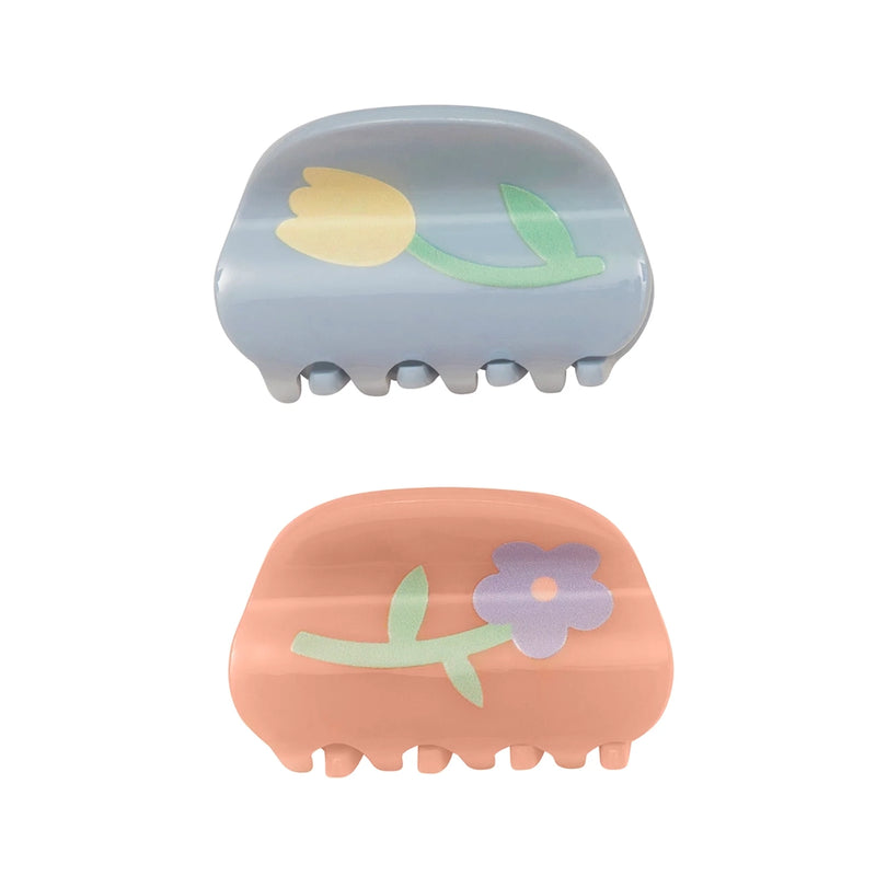 Floral Acetate Claw Clips