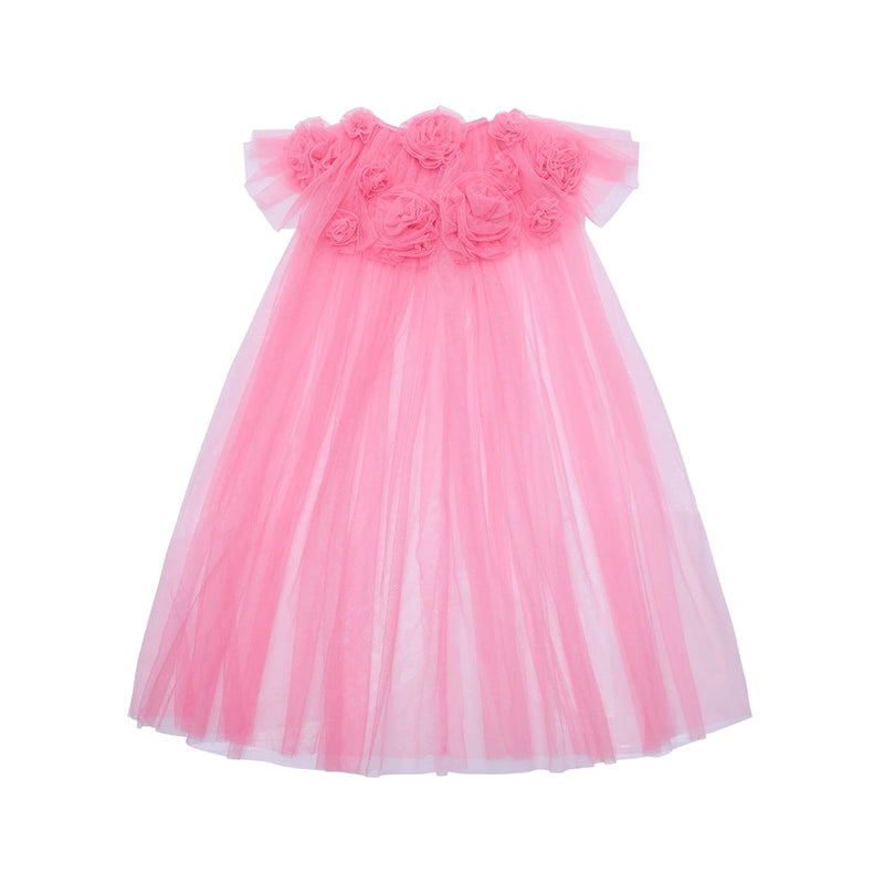 Pink Ruffle Flower Cape