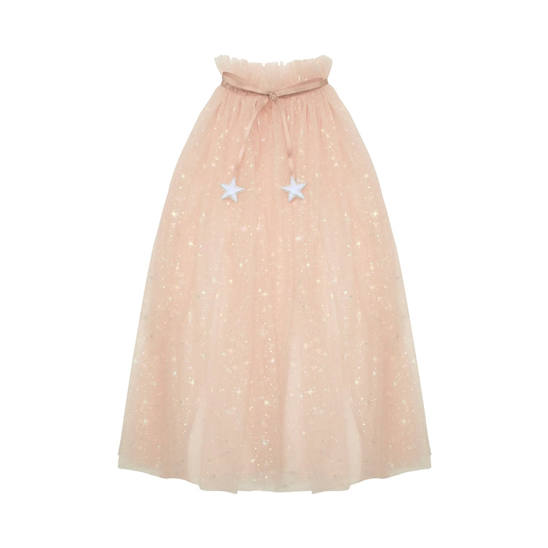 Shimmer Princess Tulle Cape- Pink