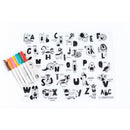 Silicone Reusable Coloring Mat & Safe Markers- ABC Animals