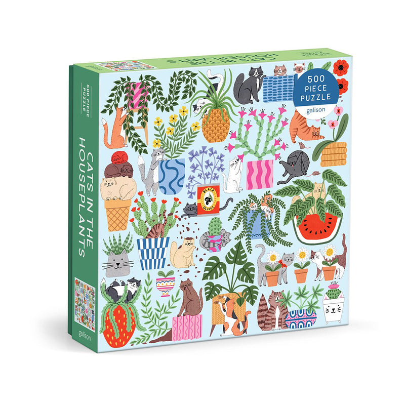 500 Pc Puzzle- Cats in the Houseplants