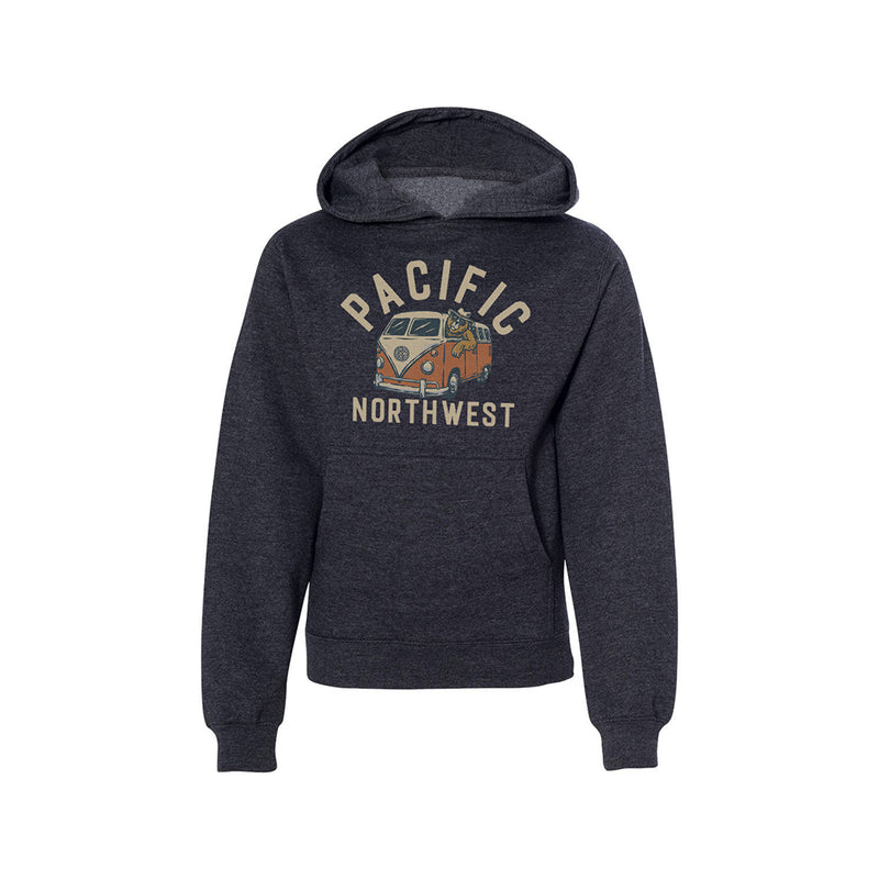 Kid's Bear Bus Hoodie- Charcoal