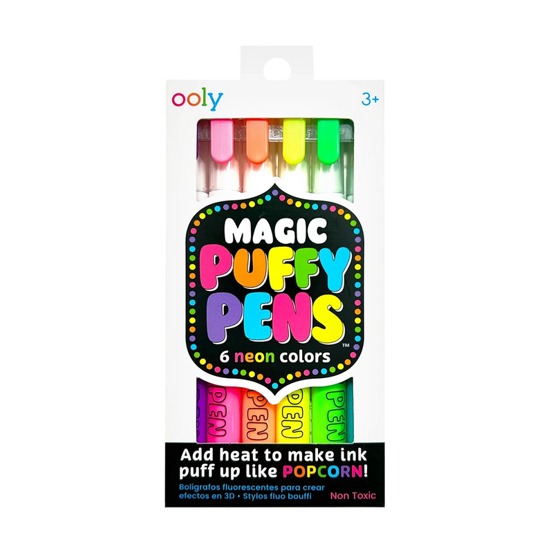 Magic Puffy Pens Set of 6 Neon