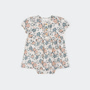 Organic Bodysuit Dress- Spring Flowers Print