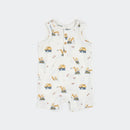 Organic Sleeveless Romper- Digger Print