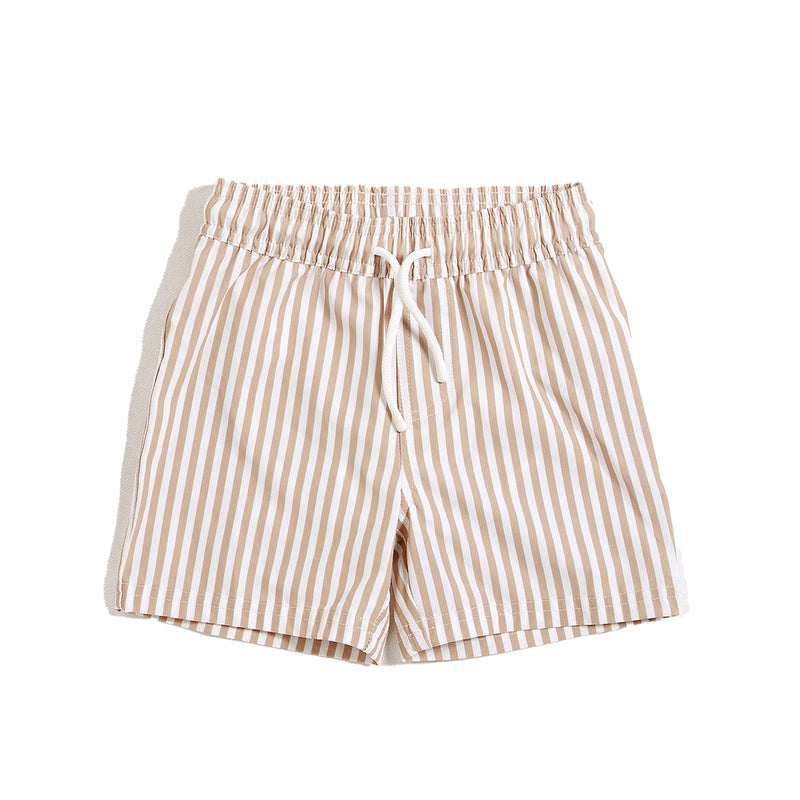 Swim Shorts- Taupe Stripe