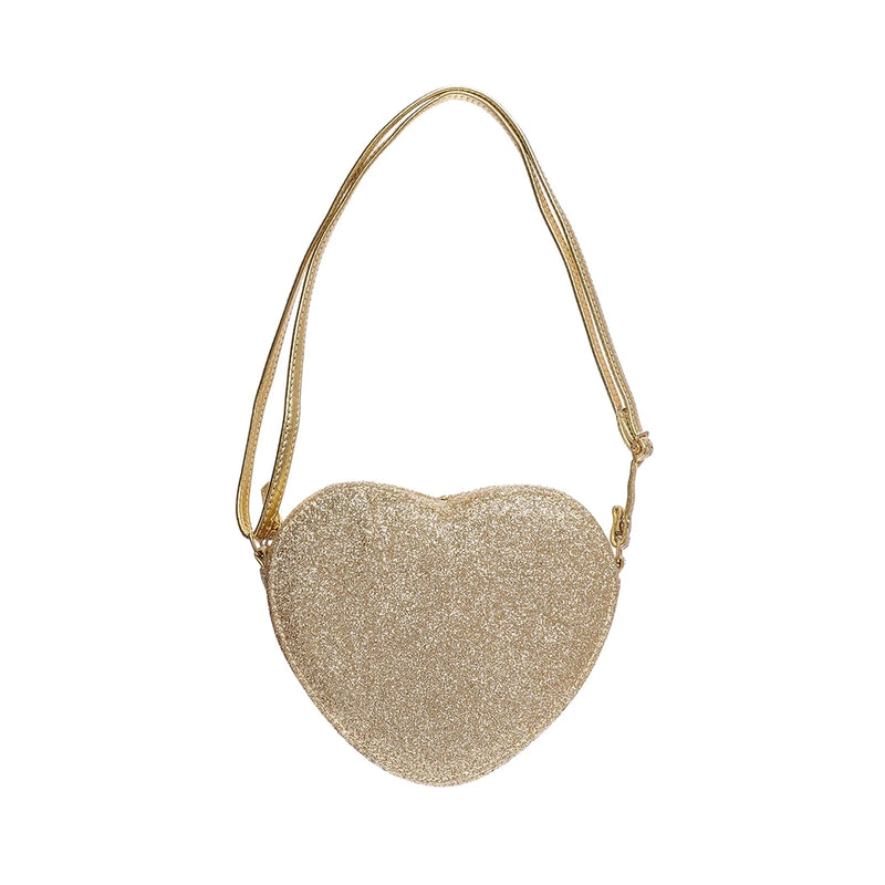 Love Heart Glitter Gold Bag
