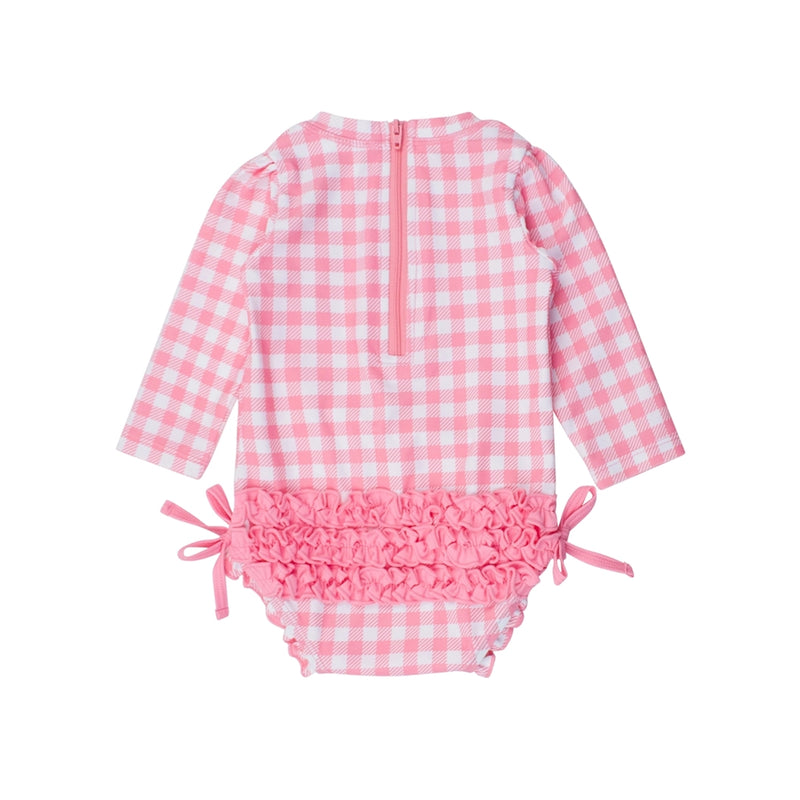 Bubblegum Gingham Long Sleeve Swimsuit