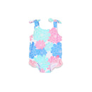 Tie Shoulder One Piece Swimsuit- Pastel Petals