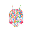 Ruffle One Piece Swimsuit- Tropical Adventure