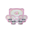 Tin Tea Set- Fancy Pink Gingham