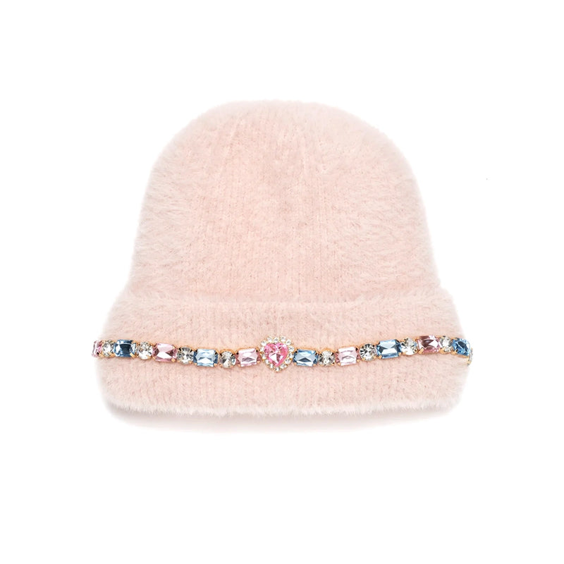 Cotton Candy Jeweled Beanie