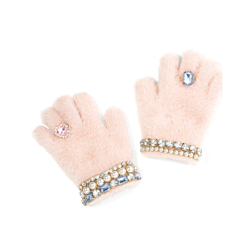 Cotton Candy Jeweled Gloves