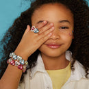 Bracelet Set- Pink & Blue Heart Gem