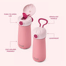 Pop Top Traveler Water Bottle 14 oz- Taffy Pink