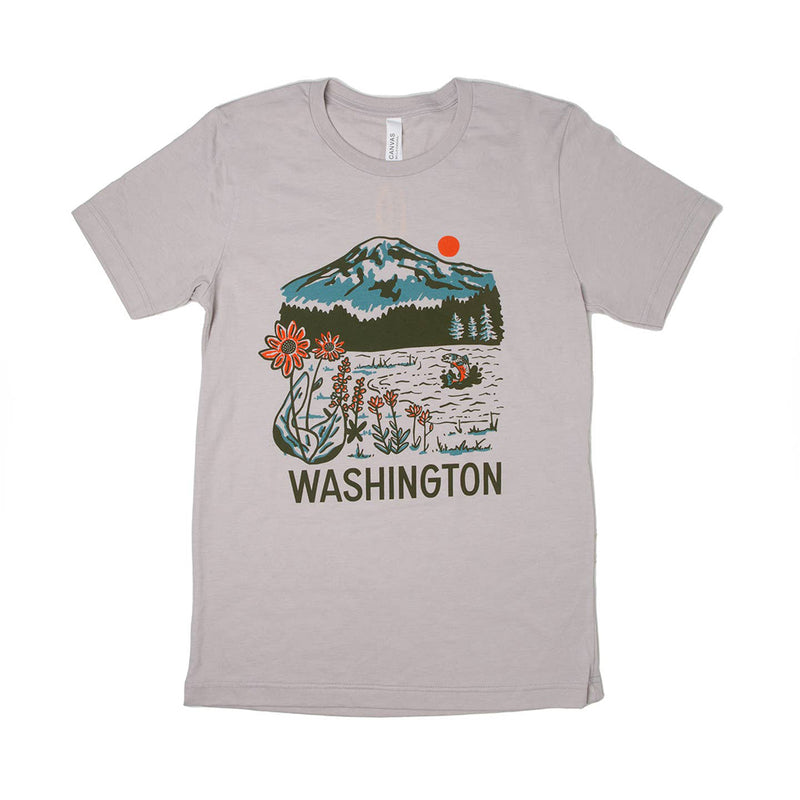 Adult WA Mountain Lake Tee - Heather Cool Gray