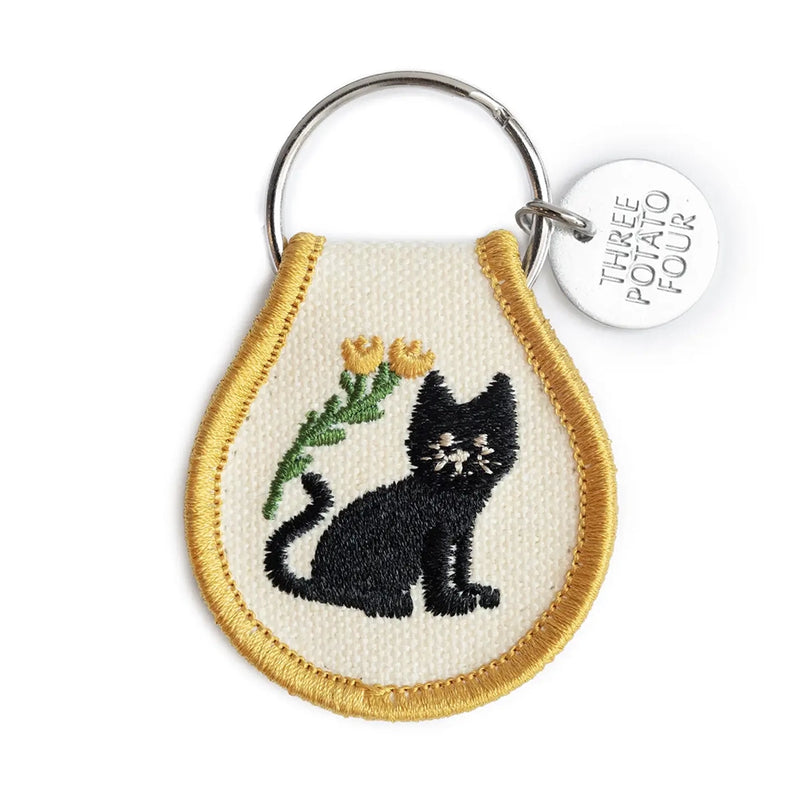 Patch Keychain- Black Cat