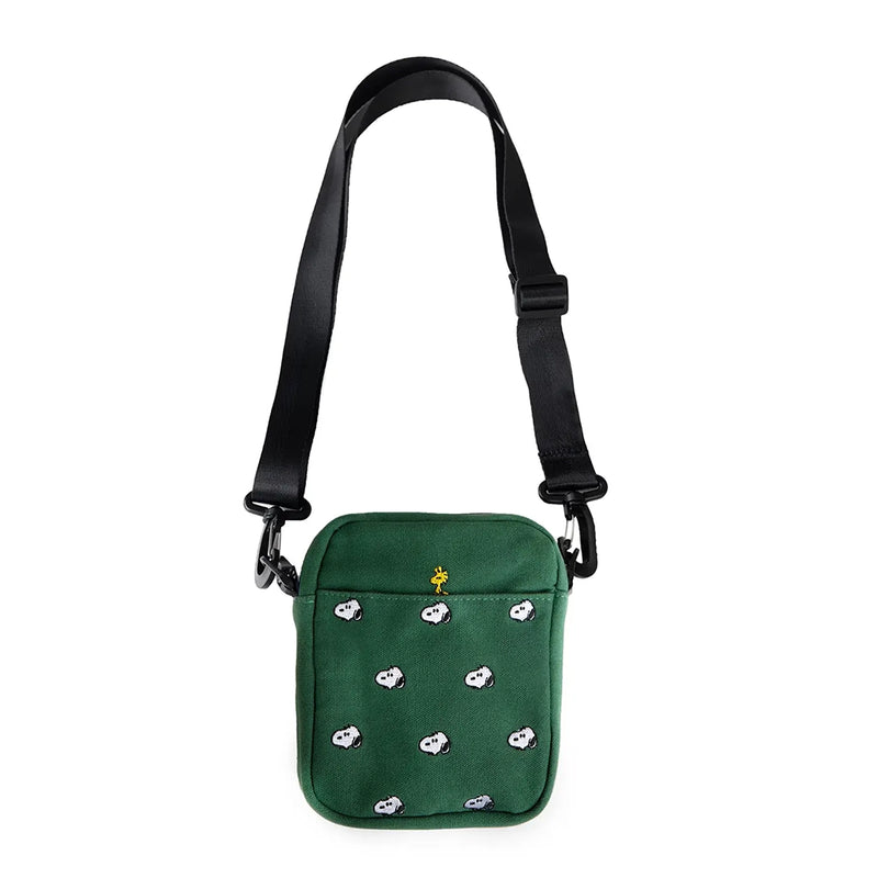 Snoopy Embroidered Crossbody Bag- Forest Green